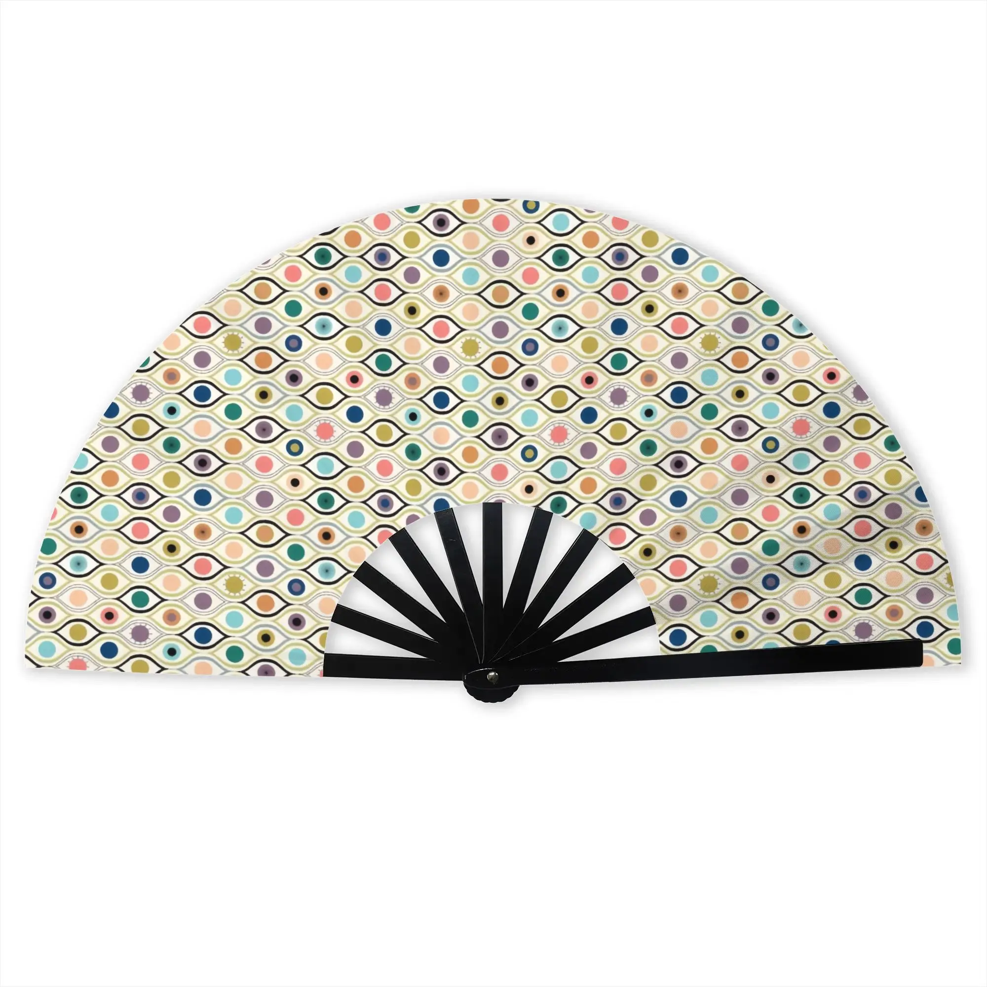 Watercolor Evil Eye  Folding Hand Fan Hamsa Lucky Charm  Polyester Fabric Fan Novelty Summer Accessory Decorative Fans