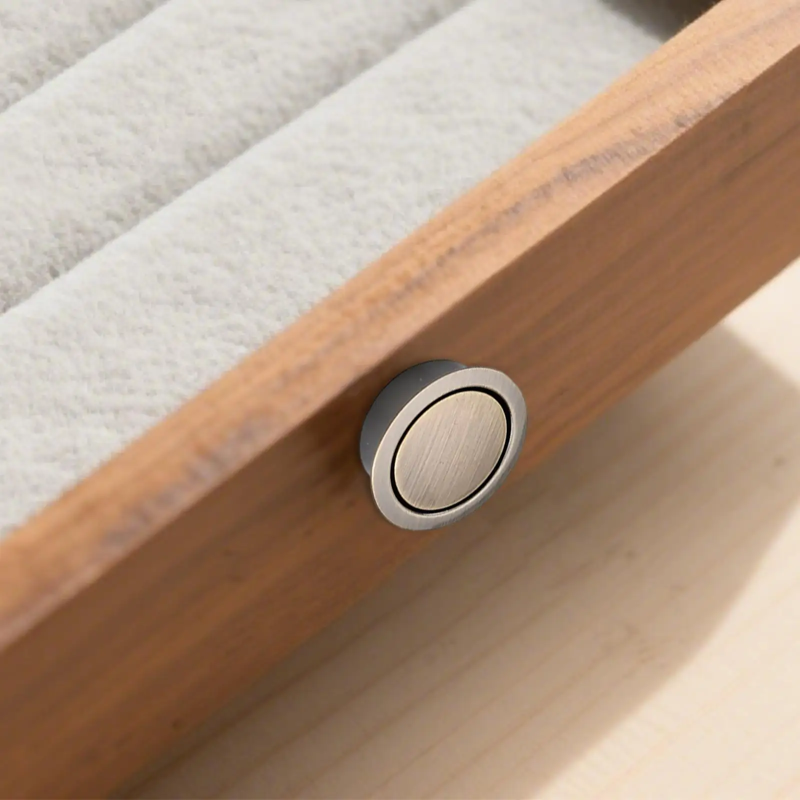 Minimal Round Zinc Alloy Recessed Flush Pull Handle Concealed Door Pull for Cabinet Drawer Closet Tatami Bed Furniture