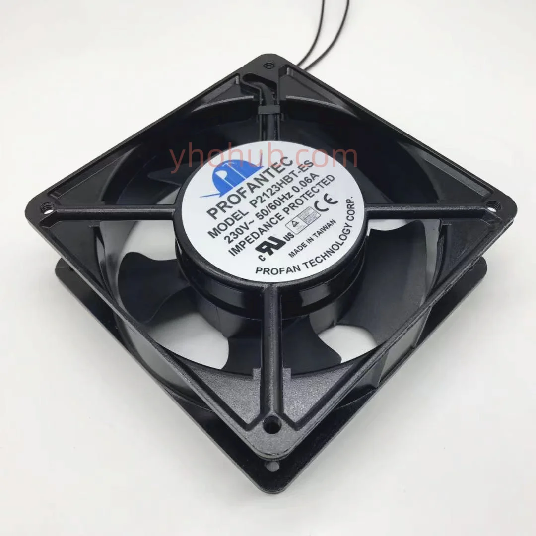 

PROFANTEC P2123HBT-ES P2123HBL-ES AC 230V 0.06A 120x120x38mm 2-Wire Server Cooling Fan