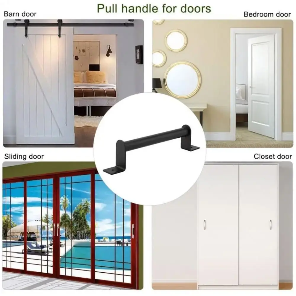 

Sturdy Long Base Barn Door Pull Knob Black Modern Design Barn Door Hardware Heavy Duty Durable Door Pull Handle Closet Door