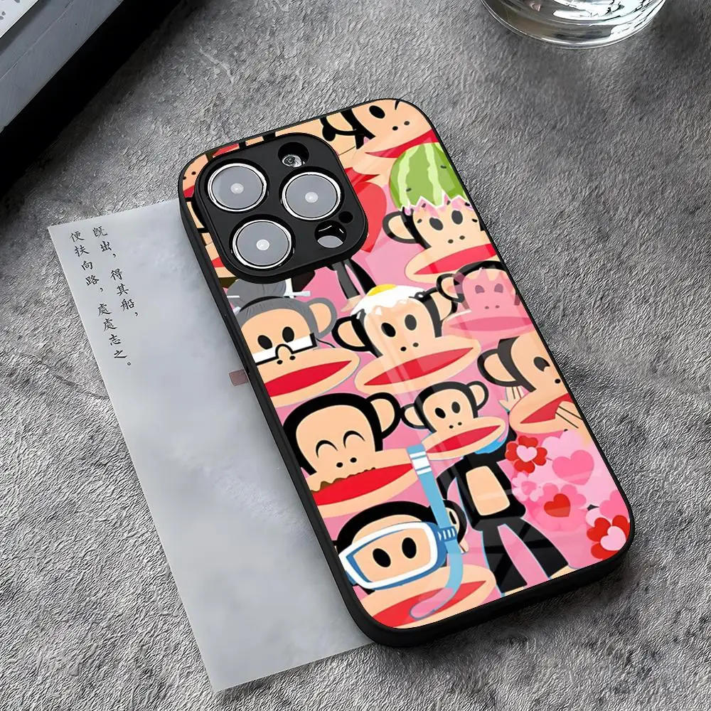 P-Paul F-Frank Phone Case For IPhone 15 Pro Max 14 Pro 12 11 13 Mini X XR XS 16 Plus SE Tempered Glass Back Cover