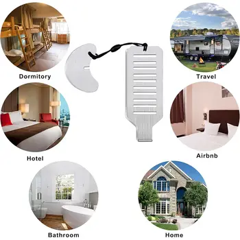 便攜式門鎖 旅行居家安全 額外鎖具,增加房間、飯店、公寓、宿舍的隱私和安全 門擋 8 best sales 飯店門鎖安全 - №2