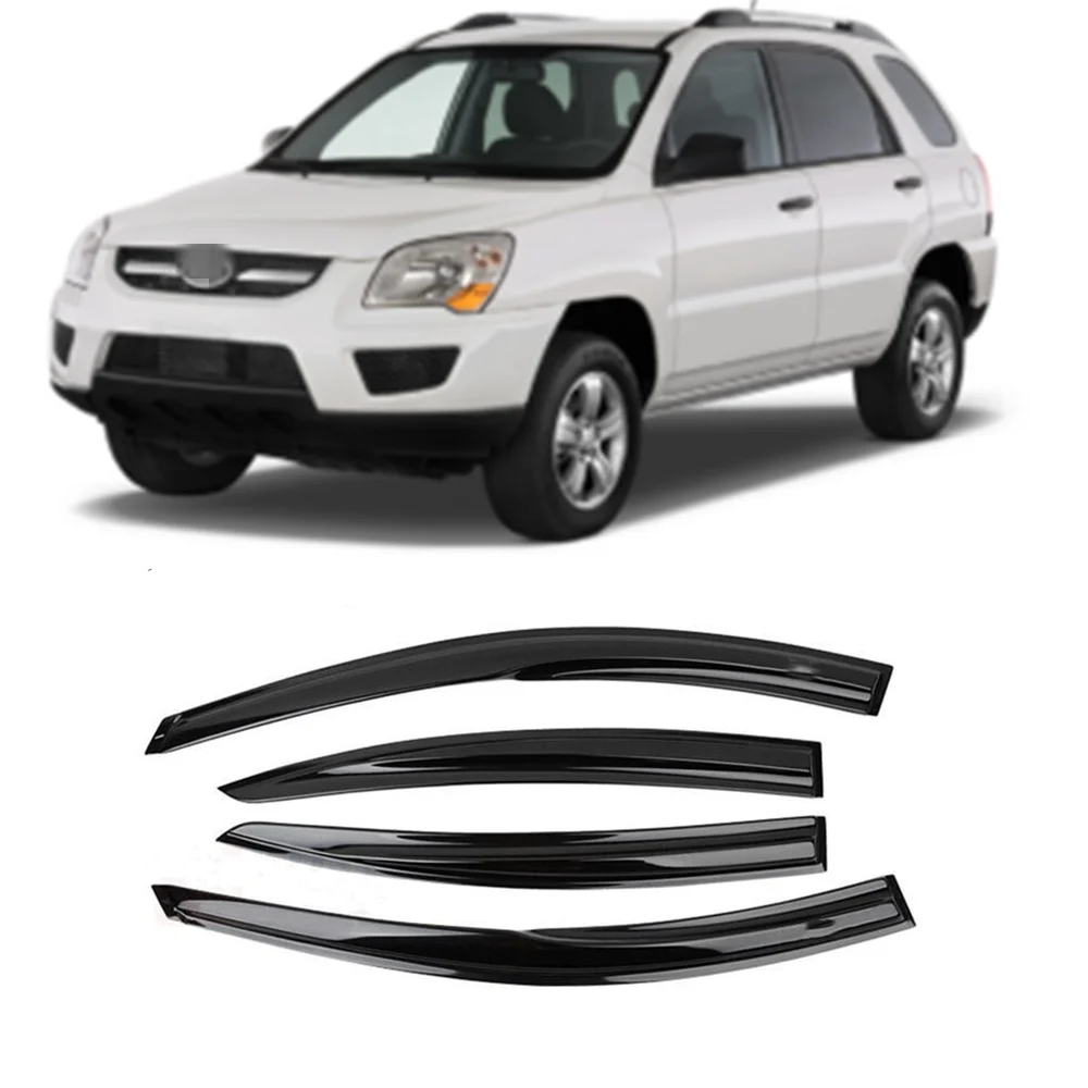 For Kia Sportage 2005 2006 2007 2008 2009 2010  Side Window Visor Sun Rain Deflector Guard Awning Shelter Smoke Adhesive Trim