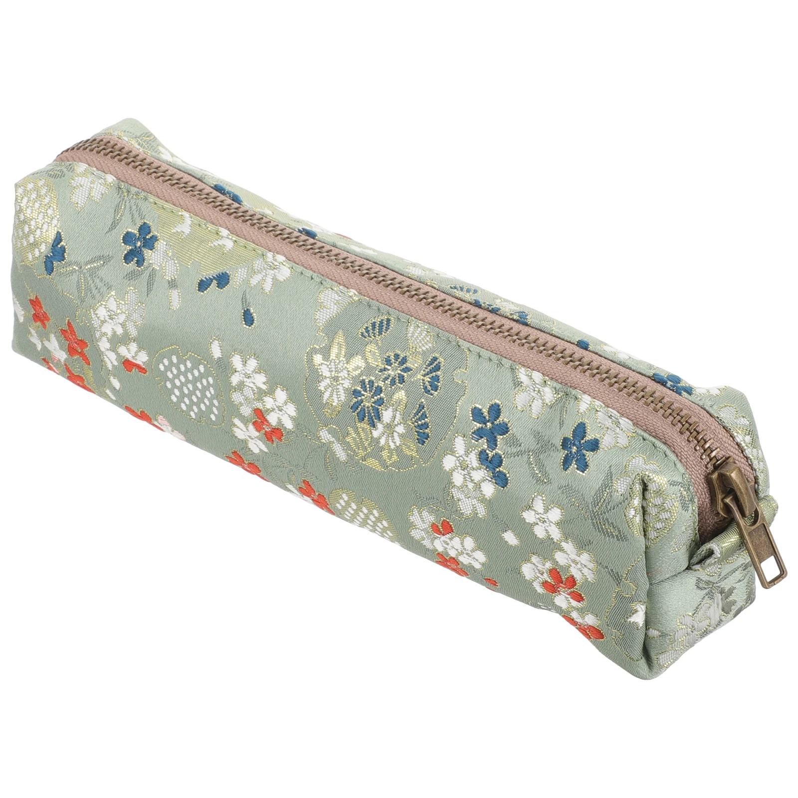 

Elegant Embroidered Pen Bag Portable Pencil Case for Girls Students Stationery Bag Makeup Coin ganizer Cloth Metal Material