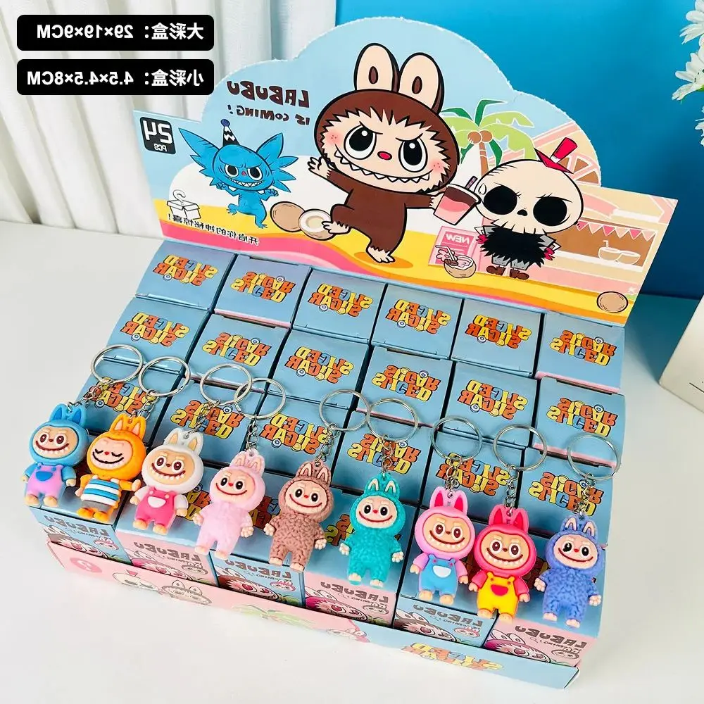 

24pc New Cartoon Labubu Keychain Blind Box Handmade Cute Doll Lovely Girl Children'S Birthday Holiday Gift Toys Desktop Ornament
