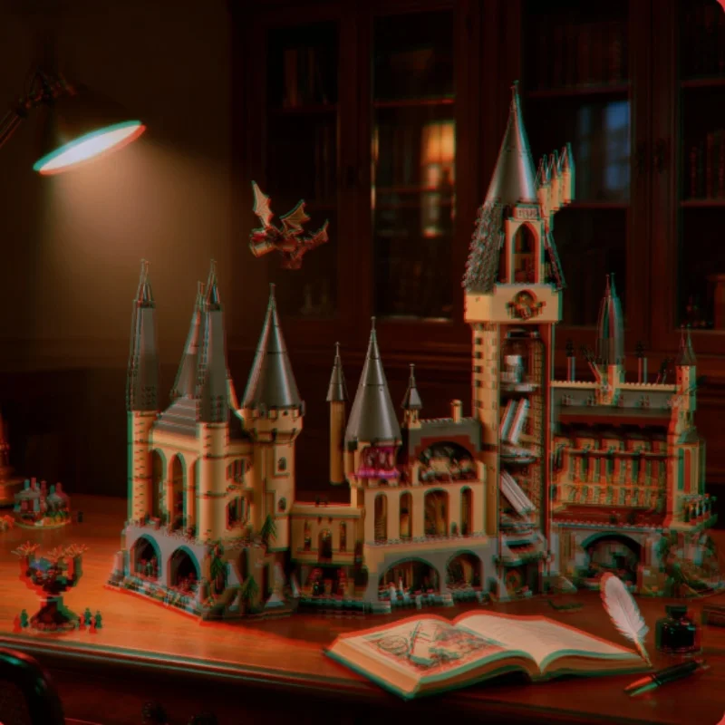 2026 New In Stock Hogwarts Castle Building Blocks Set Classic Magic School Model Diy Assembly Desktop Display Ornament Popular view 6