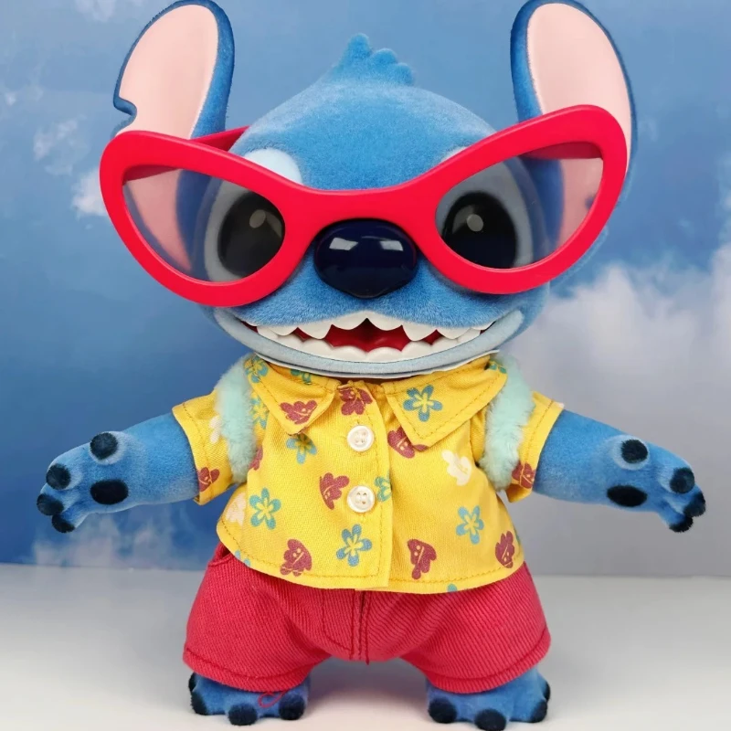 

Hello Stitch Summer Series Figurines Stitch Anime Figure Flocking Doll Desktop Decor Collect Statue Surprise Bag Girl Toys Gifts