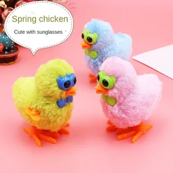 Wind Up Plush Chicken Hopping Funny Chicken Kids Educational Toy Clockwork Jumping Walking Chicks Toys Kids Gift