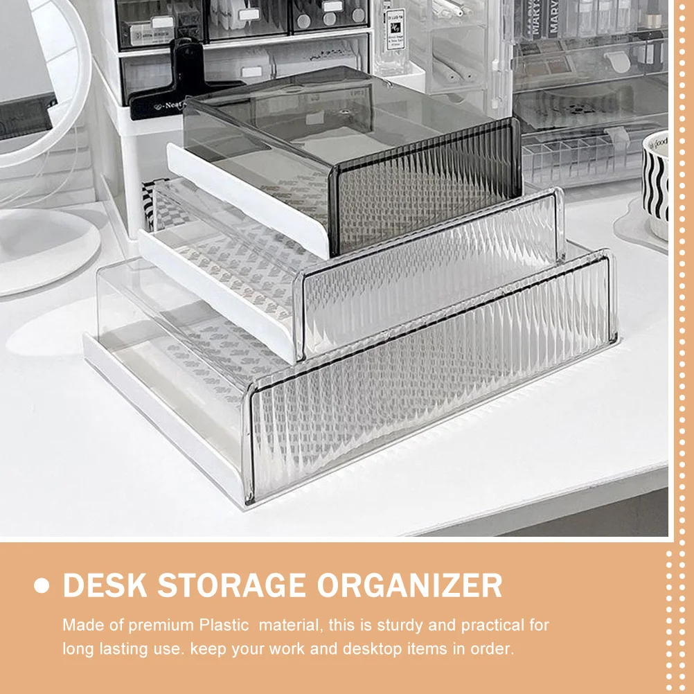 

Drawer Type Storage Organizer Hidden Under Desk Drawer With Large Capacity For Stationery Office Supplies Plastic