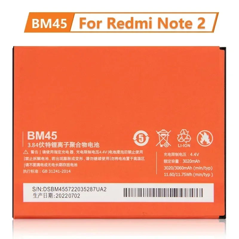 

Phone Battery BM45 BM46 BN41 BN43 For Xiaomi Redmi Note 2 For Redmi Note 3 Pro For Redmi Note 4 4X
