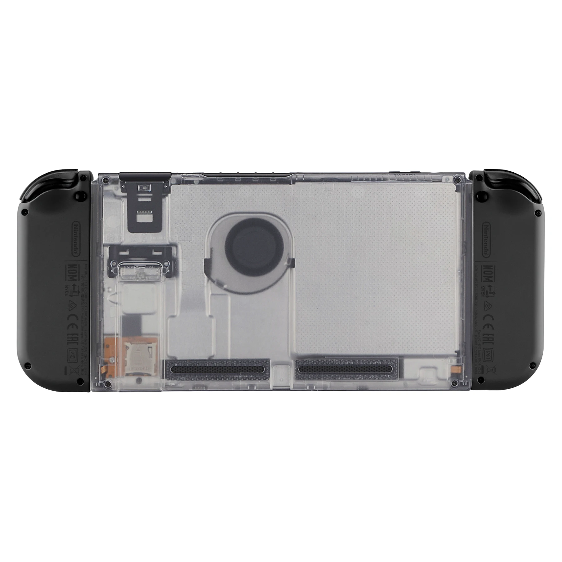 eXtremeRate Custom Transparent Console Back Plate DIY Replacement Housing Shell Case for Nintendo Switch Console with Kickstand