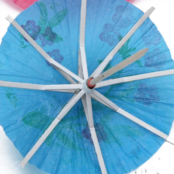 Party Cocktail Umbrella Bamboo Paper Flower Pattern Mini Drink Stick for Festive Decoration and Events