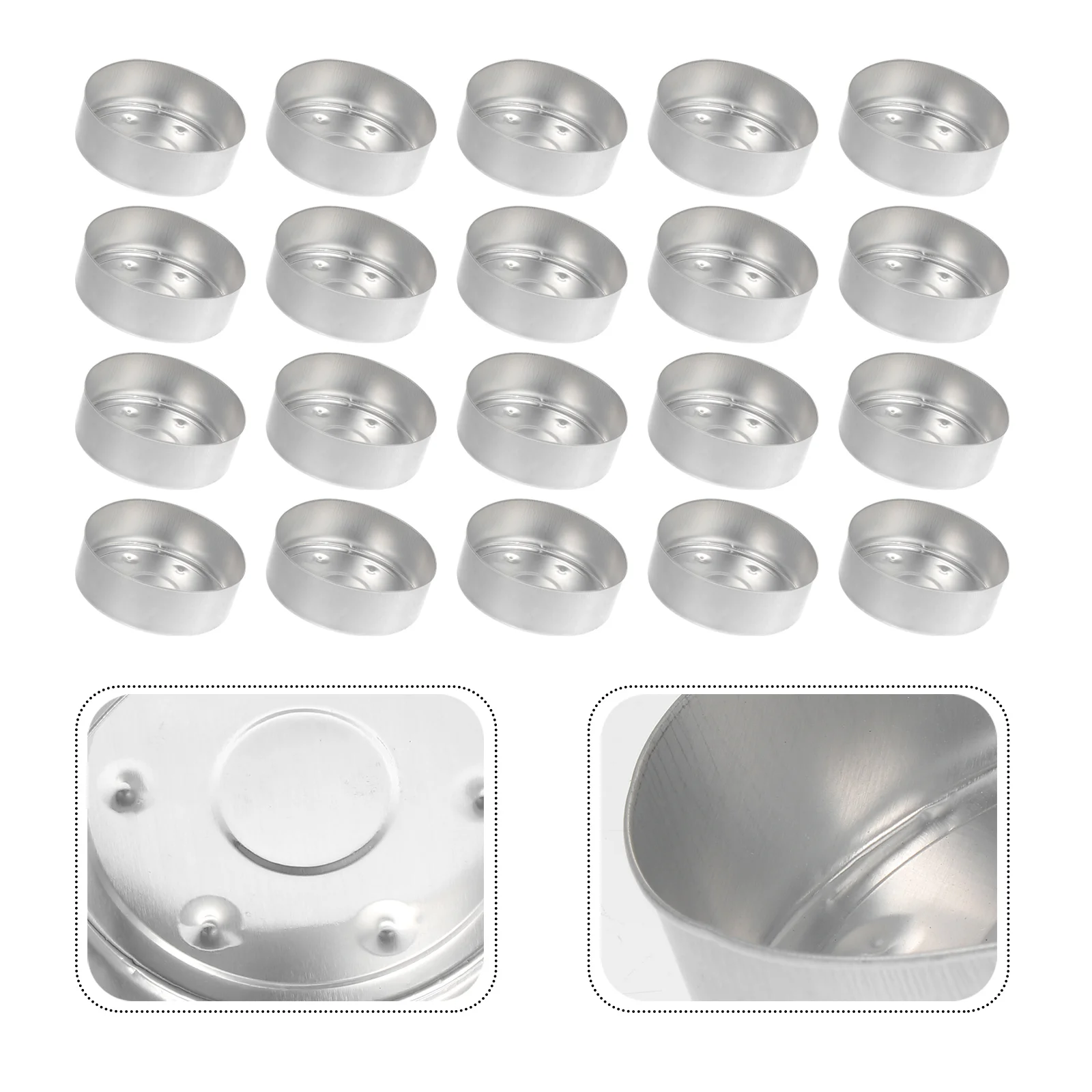 

50PCS Aluminum Shell Holder Tapered Candles Wax Tealight Accessories Tin Lightweight Storage Scented Molds Practical