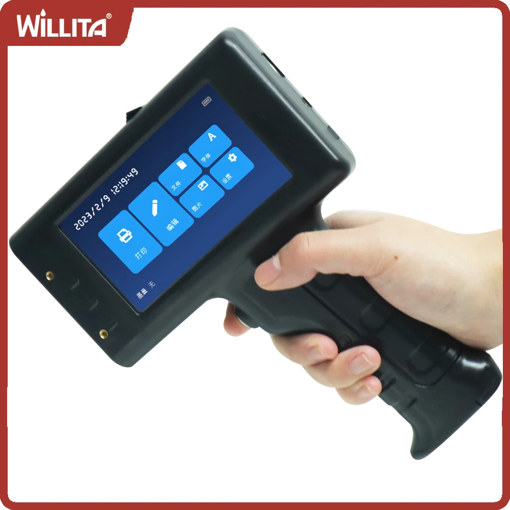 portatil handheld inkjet printer producao expirar data numero de serie codigo de barras etiqueta tinta permanente 01