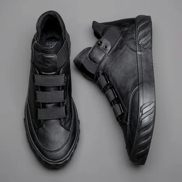 2024 Nowe męskie skórzane buty Koreański trend Wygodne mokasyny męskie Buty brytyjskie Moda męska Wysokie trampki Nowe mokasyny męskie