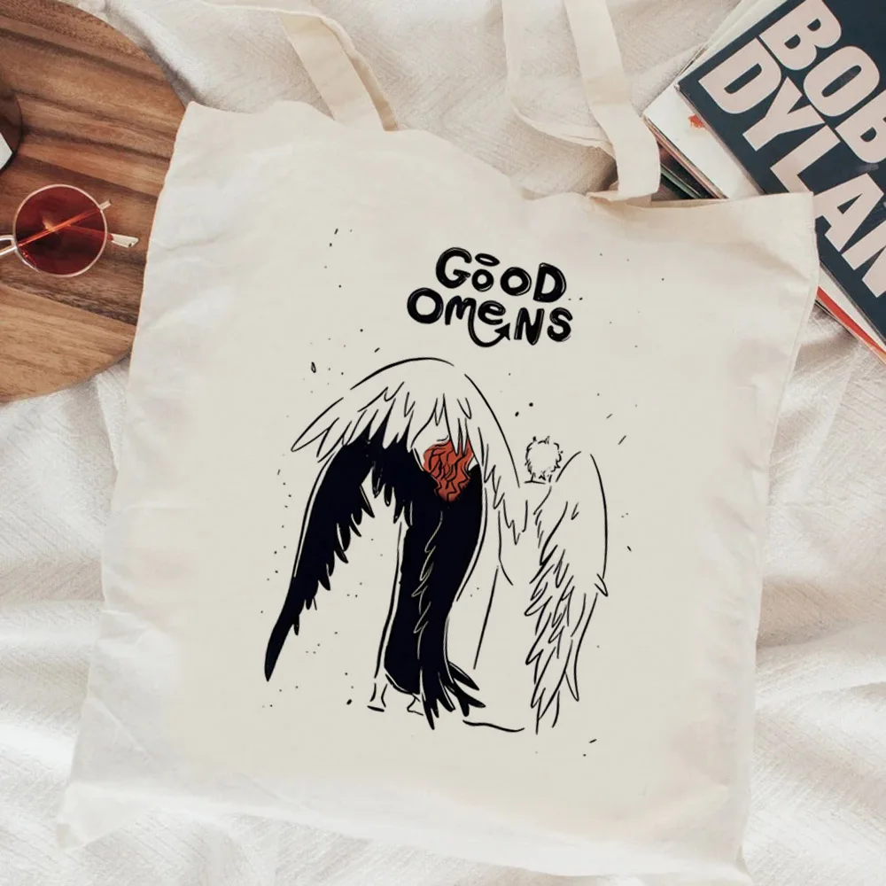 

Сумка для покупок Good Omens bolso shopping bolsas de tela shopper экологичный мешок из хлопка ecobag многоразовая сумка холст