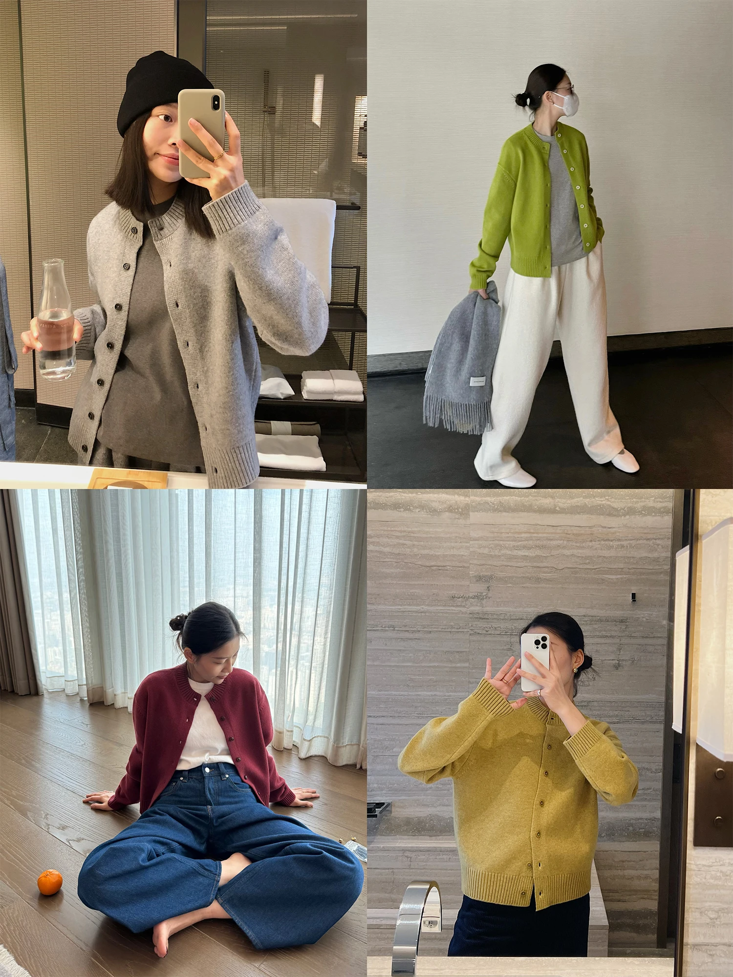 

JMerino Wool Cardigan Heavyweight Cact Warm Winter Sweater New Year's Faion Women's Loose Fit Sle Commute Faion