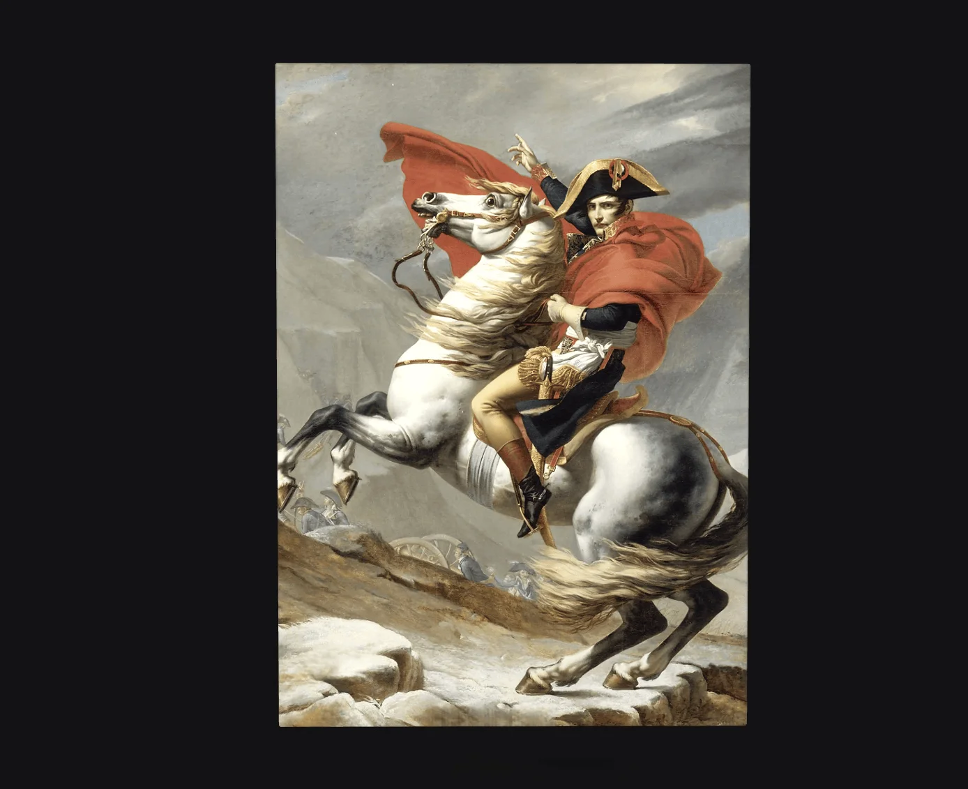 Famous Napoleon Crossing Alps Canvas Wall Art Poster, Vintage Historical Classic Prints Decor for Bedroom Library Entryway