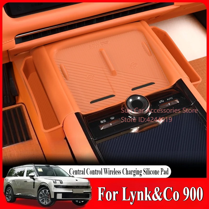 

For Lynk&Co 900 Central Control Wireless Charging Silicone Pad Dustproof Anti Slip Car Interior Modified Accessories