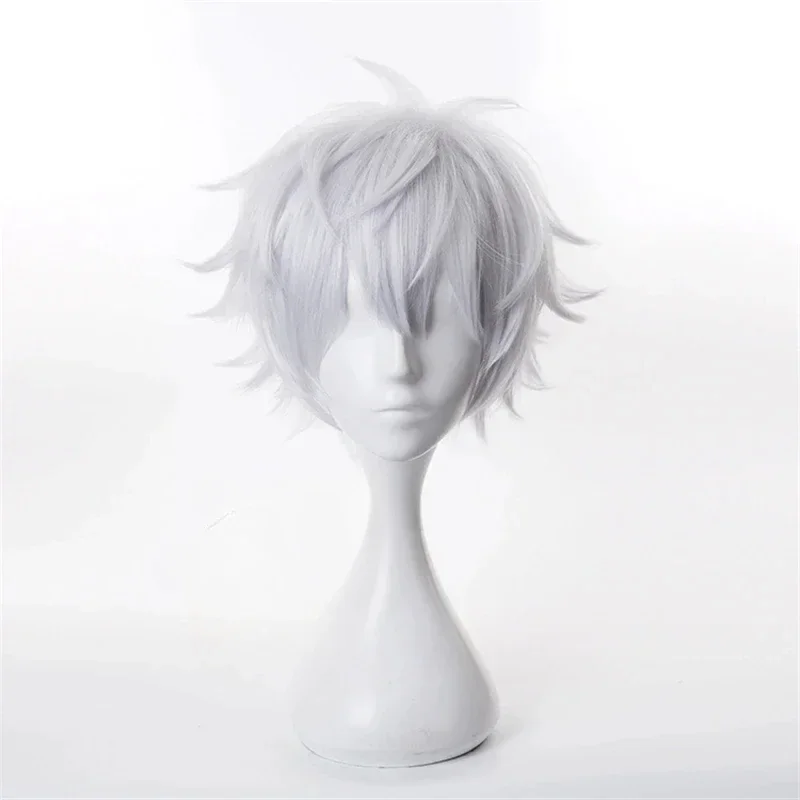 Anime Gojo Satoru Cosplay Wigs Jujutsu Kaisen Gojo Short Heat Resistant Synthetic Hair Party Wig Without Eye Patch