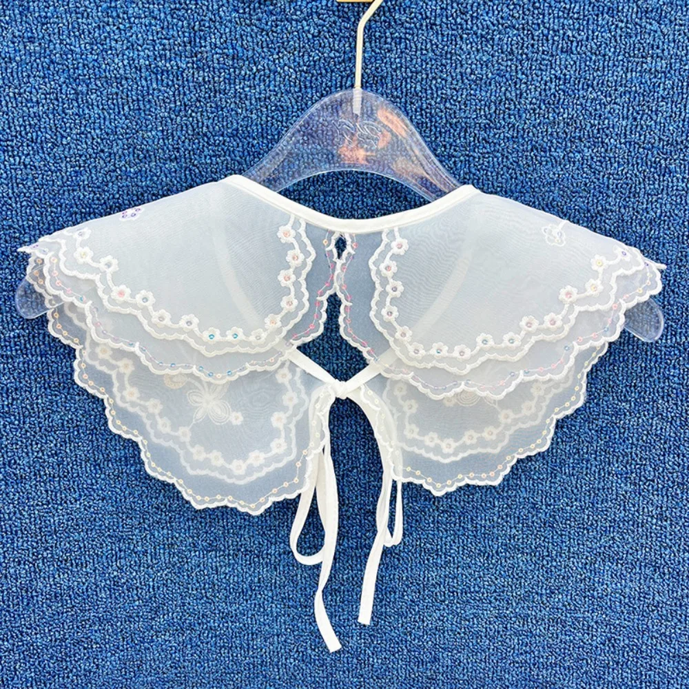 Nuevo bordado, cuello de encaje para mujer, ropa para mujer, ropa para niños, camisa desmontable, capa, collares falsos