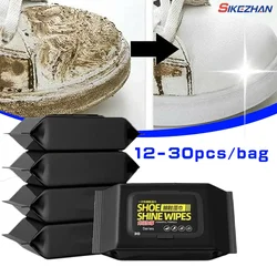 12Pcs/30Pcs/Bag Disposable Shoes Clean Wipes Portable White Shoes Cream Stains Remover Care Sneakers Cleaning Quick Wet Wipe