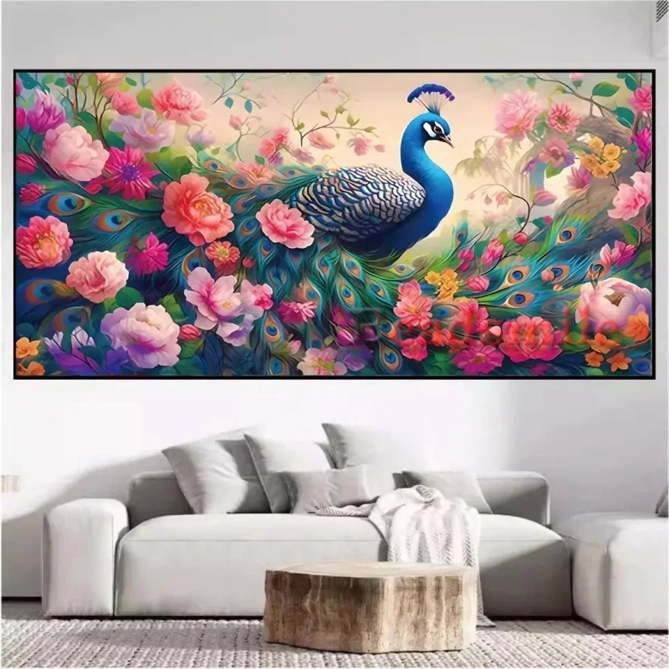 colorful peony flowers peacock diy large diamond painting new 2024 Jewelry cross stitch full square/round mosaic diamond art