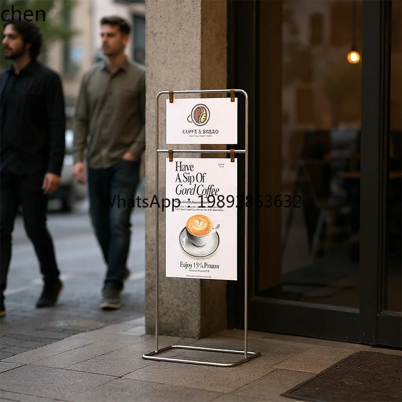 HT Poster Display Stand Vertical Floor Advertising Poster Stand Water Sign Guide Sign Outdoor