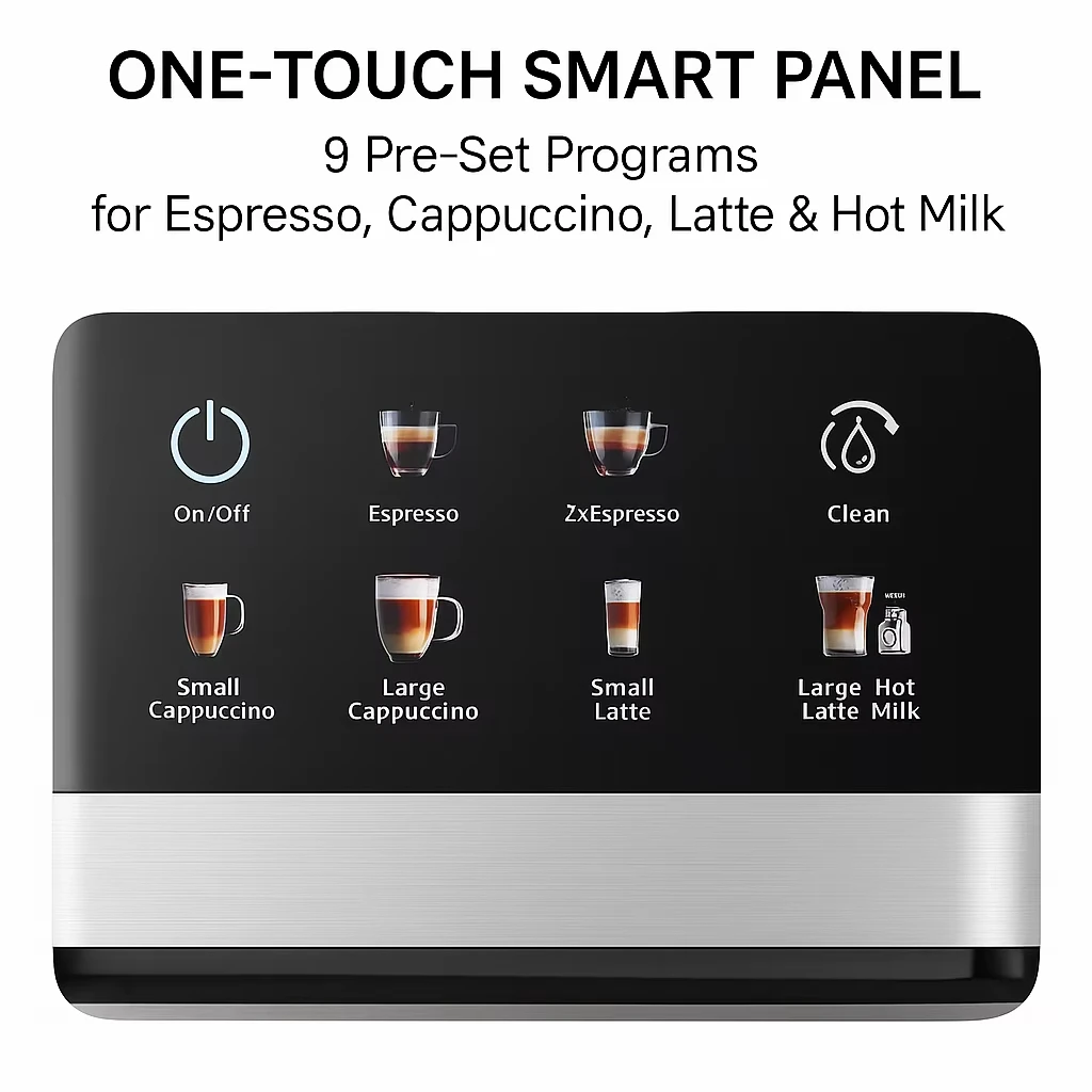 CAFOVO E001 ماكينة اسبريسو 15 بار 9 برامج بلمسة واحدة مع خزان حليب قابل للفصل للمنزل ماكينة صنع القهوة الأوتوماتيكية 220 فولت 110 فولت #2