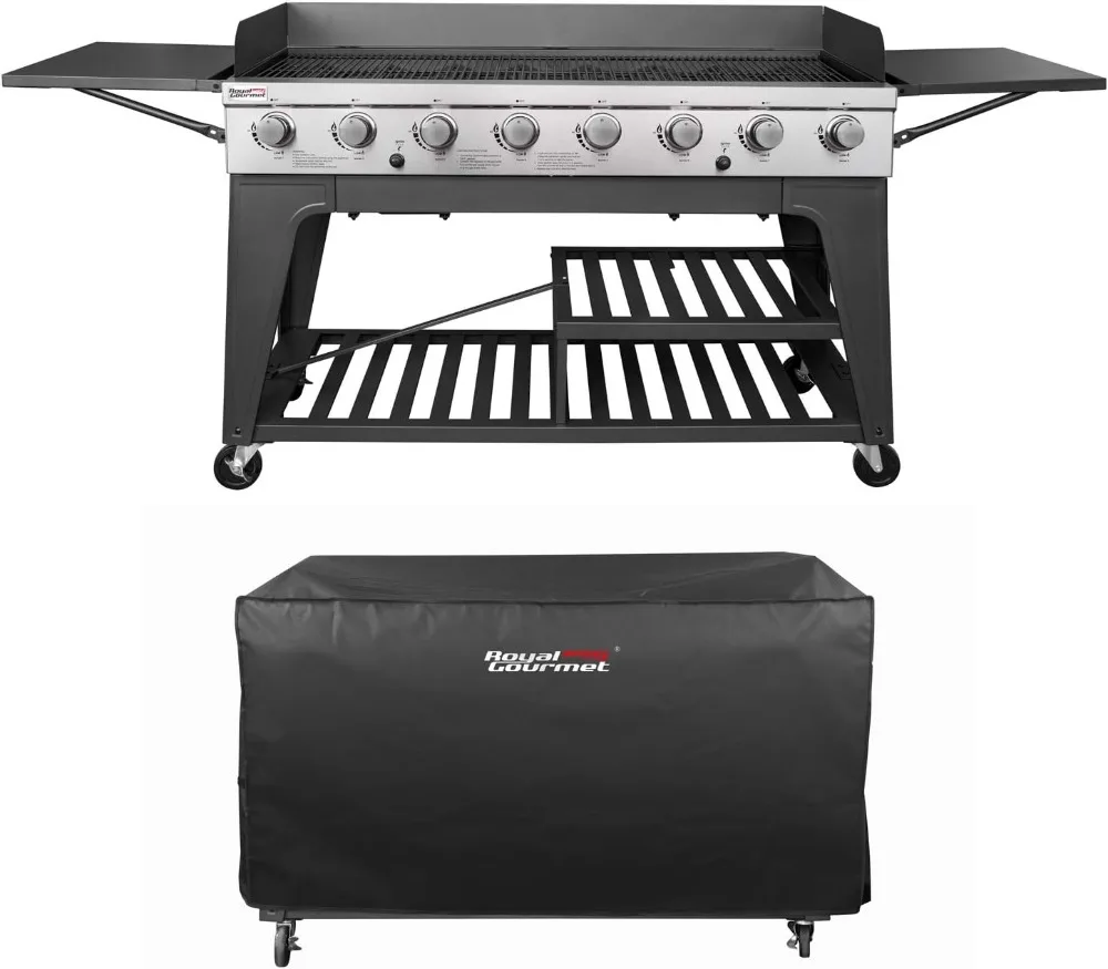 

Royal Gourmet Event 8-Burner BBQ Propane Gas Grill with Cover, Picnic or Camping Outdoor