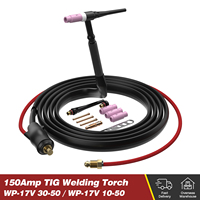 ARCCAPTAIN TIG Welding Torch, WP-17V Argon TIG Torch with 13FT Red Air Hose and 35-50mm Connection, Lift TIG Burner 150 Amp