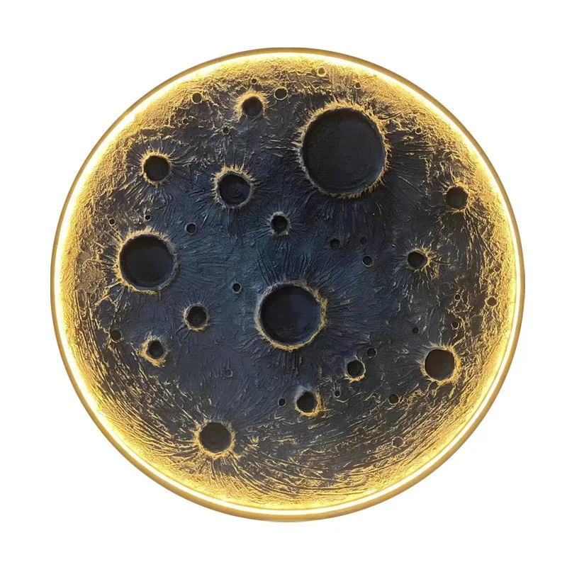 Wall lamp Internet celebrity atmosphere decoration pub background wall wall plaster moon mural lamp