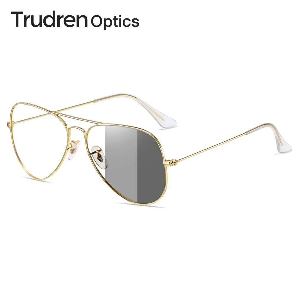 

Trudren Aviation Non-prescription Glasses for Women Men Everyday Clear Photochromic Sunglasses Pilot Transition Everglasses 3025