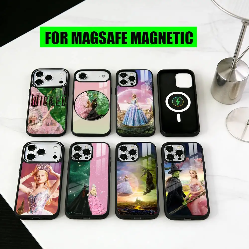 

Musical W-Wicked Pink Green Phone Case For iPhone17,16,15,14,13,12,11 Plus,Pro Magnetic with Magsafe Wireless Charging