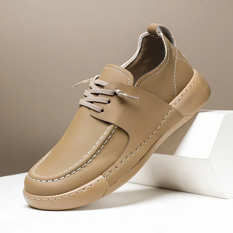 British Men Leather Shoes Spring Trend Men Casual Walking Shoes Classic Male Flat Sneakers Big Size 39-46 Cross border Men Shoes