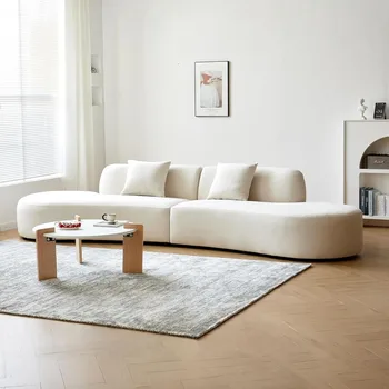 132-Inch Curved Velvet Sofa 1