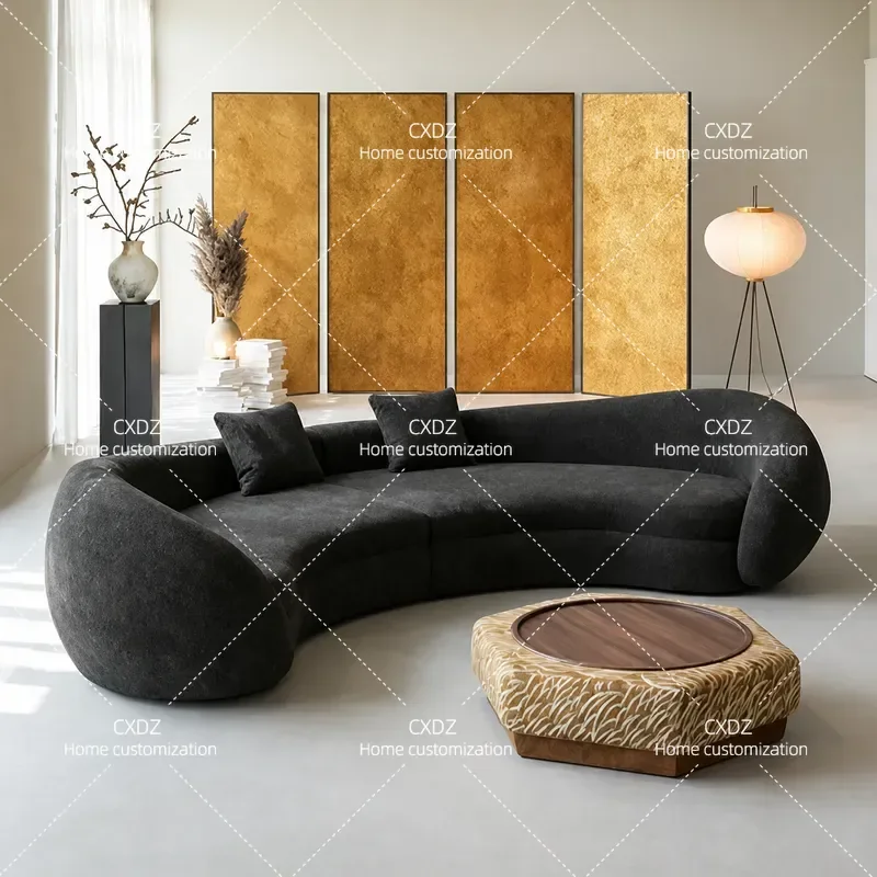 Semicircular Curved Special Shaped Sofa for Resting Area Reception Beauty Salon Office Hotel Lobby Business Meeting