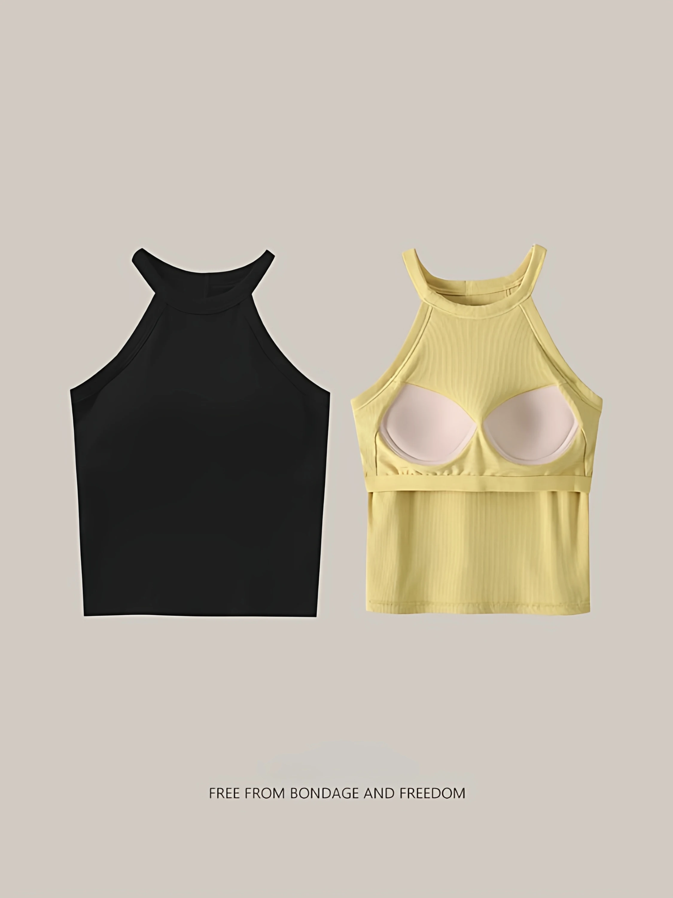 Women's 95% Cotton Halter Top Tank Vest Integrated Design Spring Summer Large Size Underwear Outerwear Base Layer Top