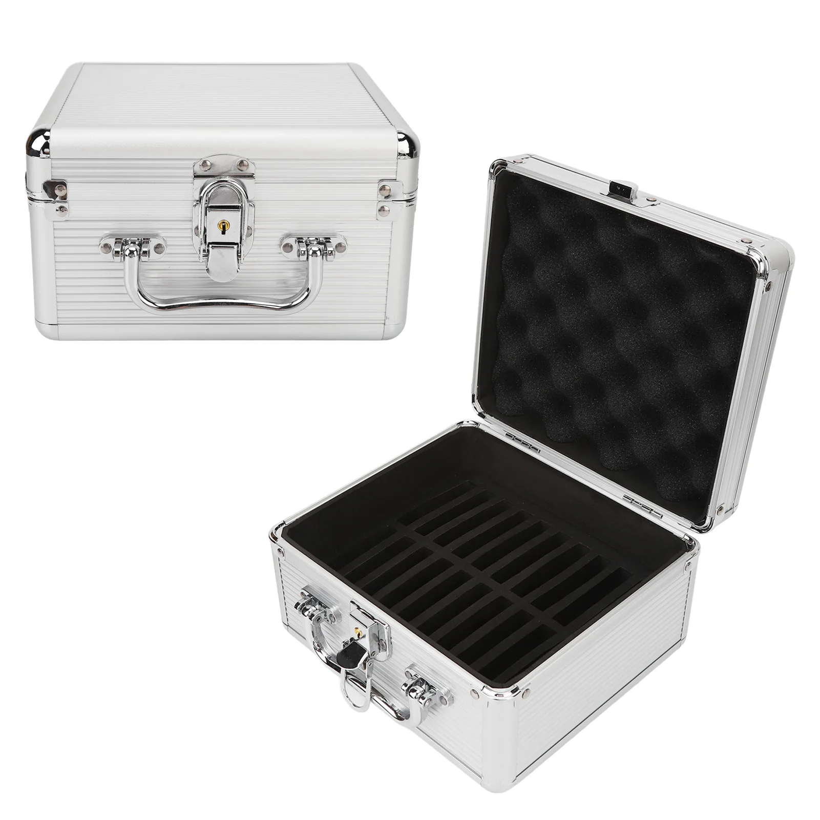 Hard Drive Storage Case 2.5 Hard Drive Storage Box Moistureproof 20 Bays Aluminum Alloy Corner Antidrop for 2.5in Hard Drives