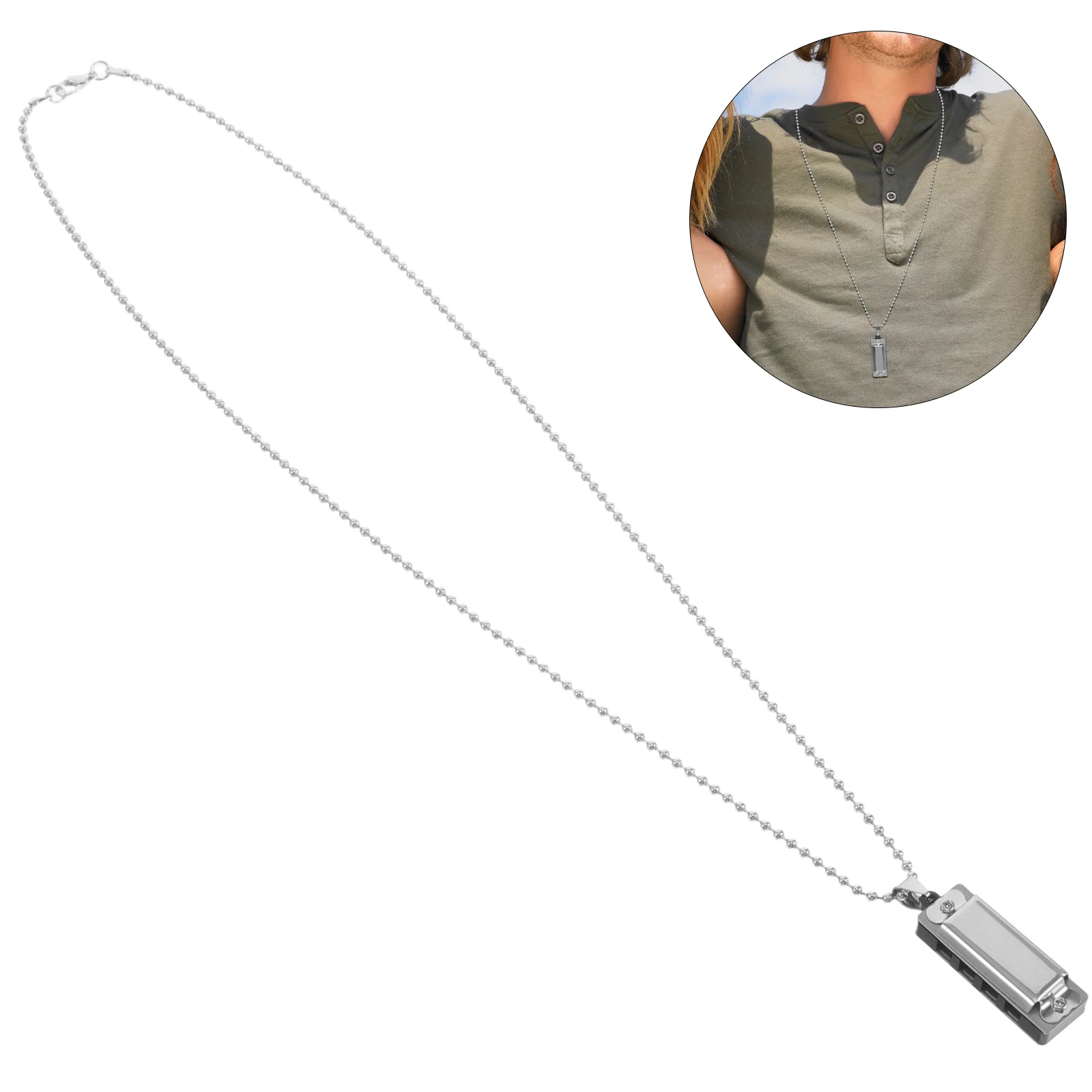 

Harmonica Necklace Clothing Decor Accessory for Kids Musical Instrument Harp Jewelry Metal Charm Lovers Pendant