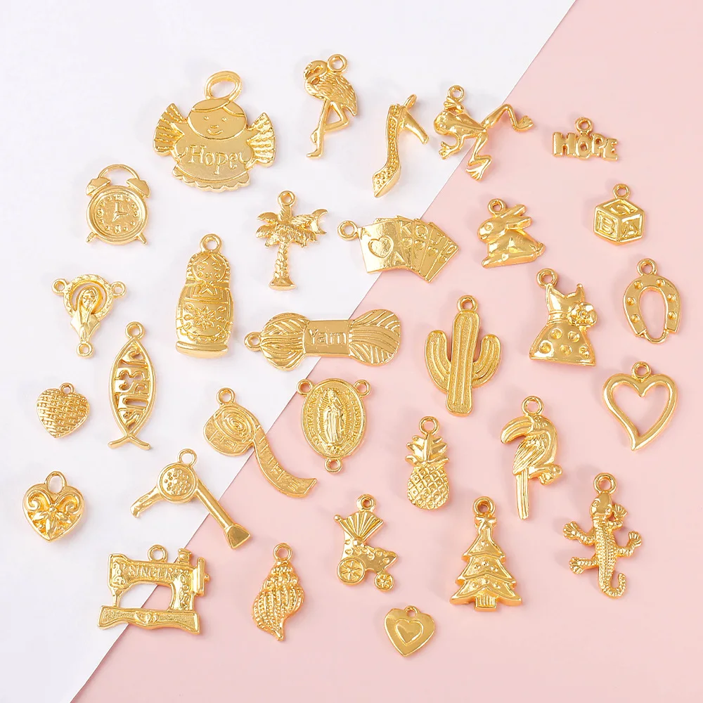 

diy alloy accessories, traditional matte gold sand gold frosted heart-shaped earrings, necklaces, pendants and pendants
