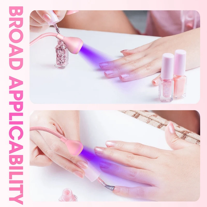 Secador de Uñas Portátil para el Hogar, Lámpara USB con Clip que Ahorra Espacio, Perfecta para Manicura de Gel Rápida en Cualquier Lugar, Ideal para Viajes