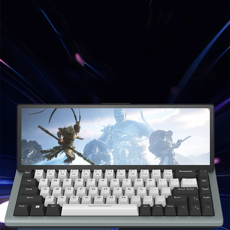 68-key Mechanical Keyboard with Secondary Display: 12.3-inch Touchscreen with RGB Lighting and High-Definition Display – Laptop