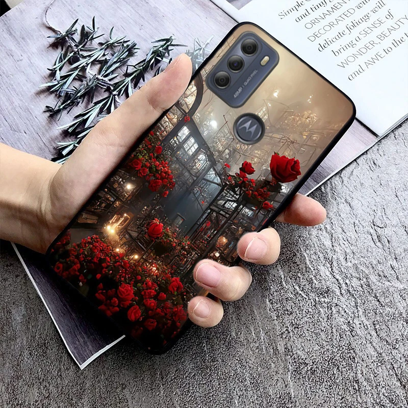 

Fantasy Flower Rose Landscape Phone Case For Moto G84 G22 G32 G42 G52 G62 G53 G72 G60 G60S G100 G10 G20 G30 G13 G50 G 5G G Pure