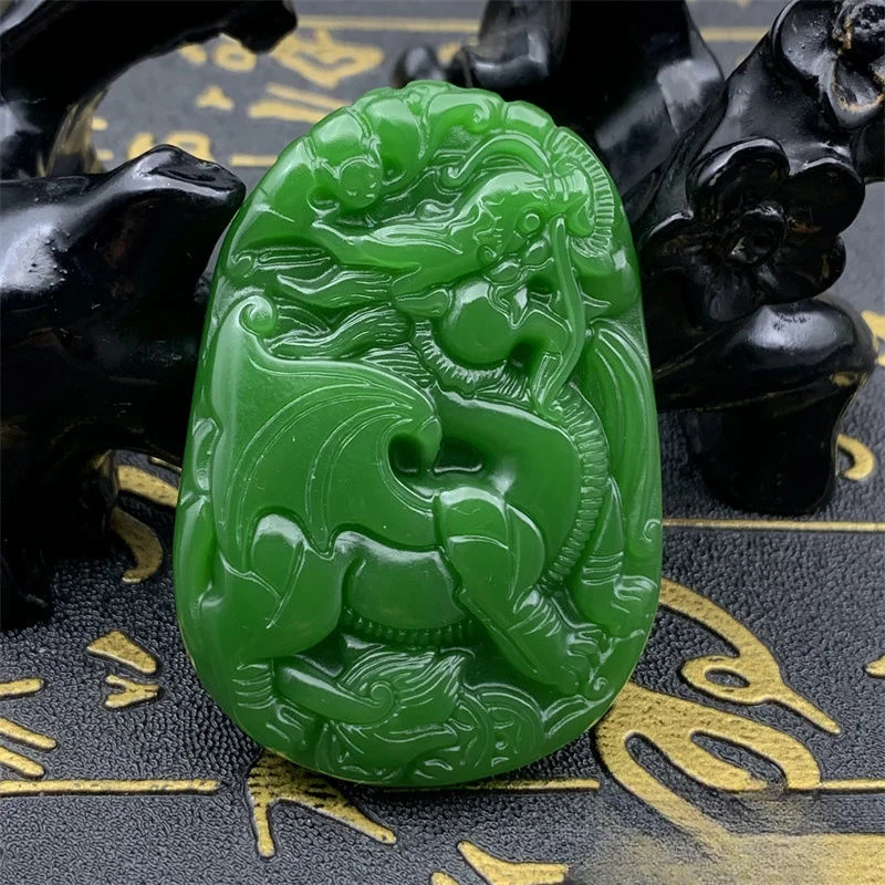 Jasper Color Unicorn Jade Pei Auspicious Beast Unicorn Lucky Nafu Ping An Brand Pendant