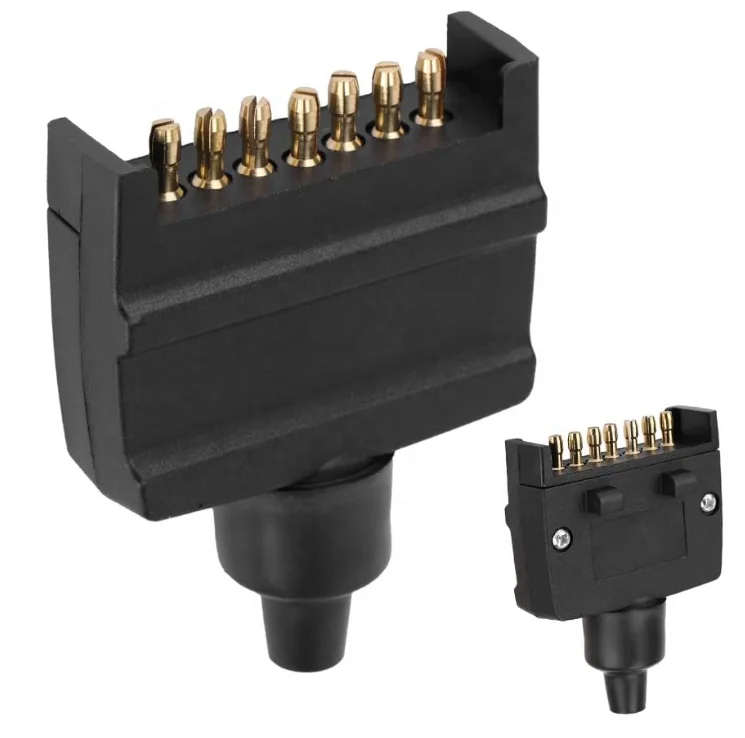 Trailer Plug 7 Flat 7 Pin Male Plug  Flat Trailer Socket 7-pin Adapter Trailer Light Plug caravan Truck Accessories