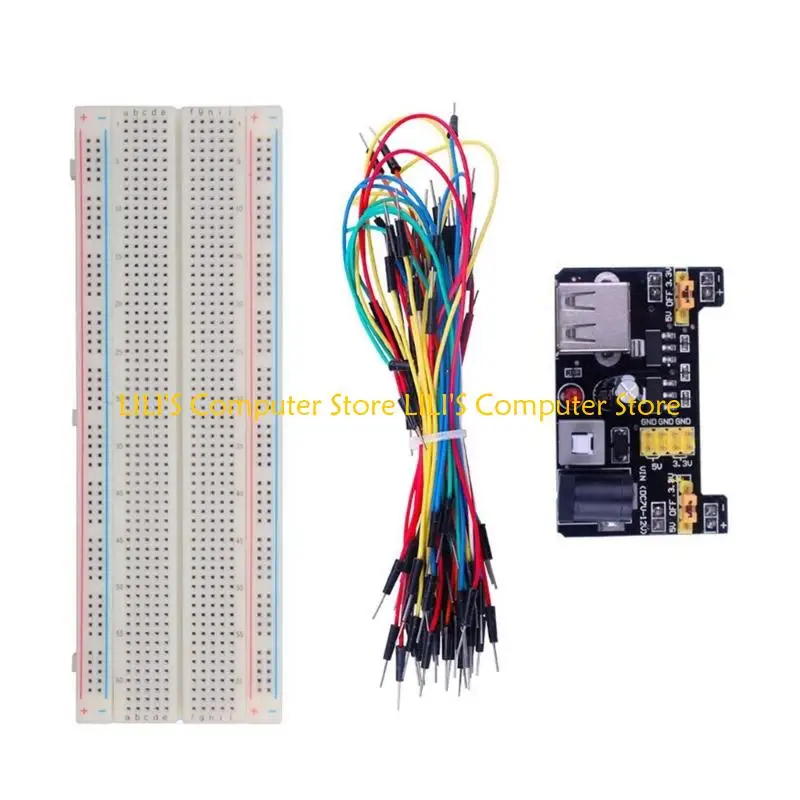 

A52B 3.3V/5V MB102 Breadboard Power Module + 65 Jumper Wires 830 Points Prototype