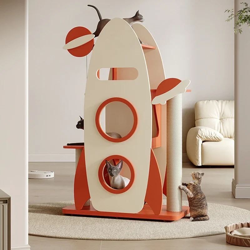 

Cat climbing frame cat nest tree integrated space capsule frame solid wood cat scratching board multi big