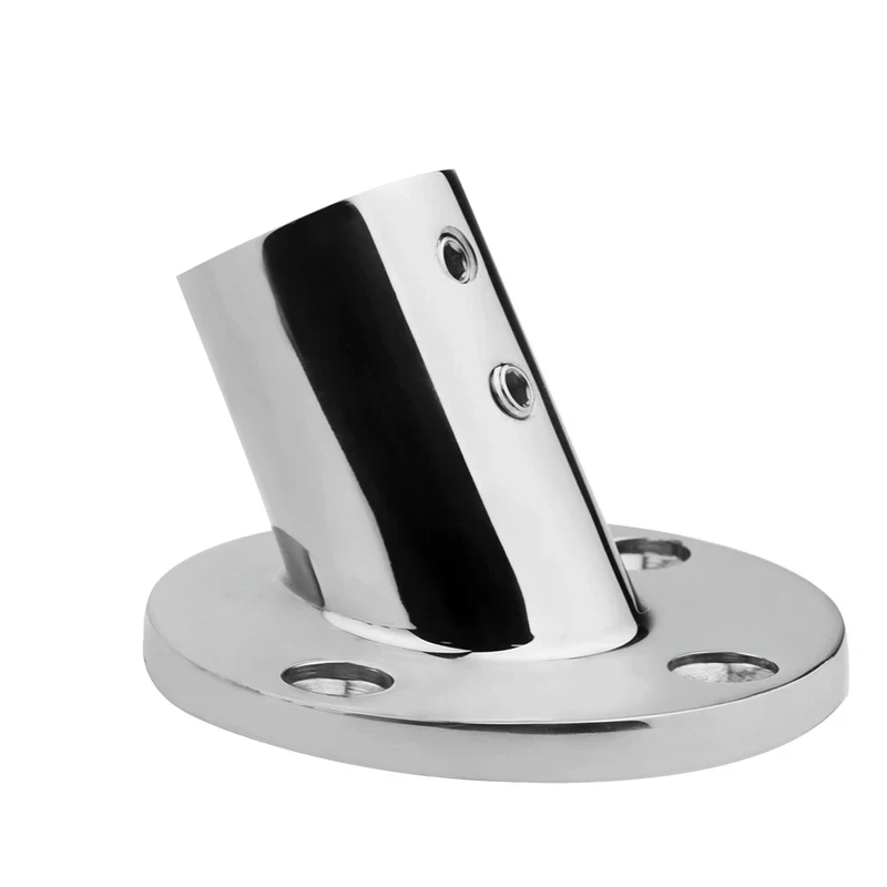 Fotografia 5: Suporte de Tubo de 25mm com Ângulos de 30, 45, 60, 90 Graus, Acessórios para Corrimão de Barco em Aço Inoxidável, Suporte com Base Redonda