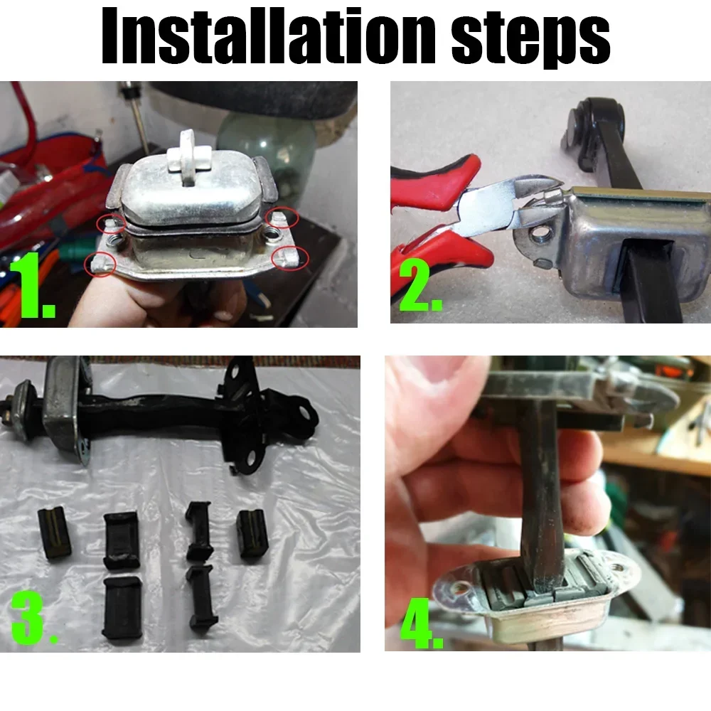 Jogo de reparação da correia da verificação da porta do carro, rolha, grampos de amortecimento, parte traseira dianteira, 2 portas, Toyota Prius I,II,III,IV,V, 1997-2023, novo, 4 PCes